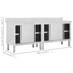 Vidaxl Delovne mize z drsnimi vrati 2 kosa 200x50x(95-97) cm