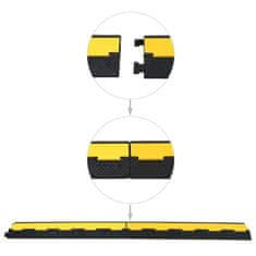 Vidaxl Pohodna zaščita za kable 2 kosa 2 kanala guma 101,5 cm