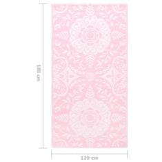 Vidaxl Zunanja preproga roza 120x180 cm PP