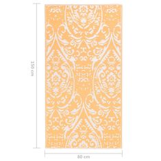 Vidaxl Zunanja preproga oranžna in bela 80x150 cm PP