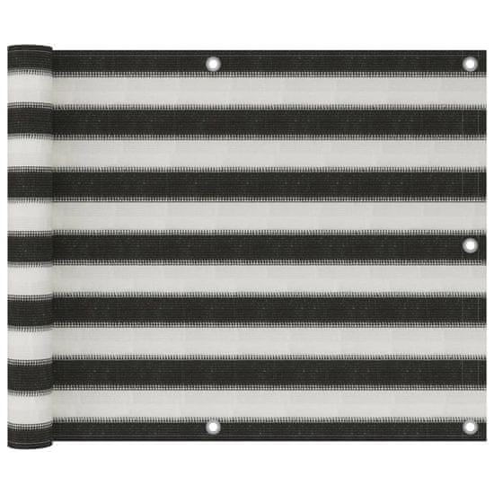 Vidaxl Balkonsko platno HDPE 75x500 cm antracitno in belo
