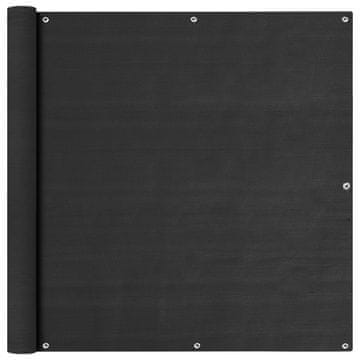 Vidaxl Balkonsko platno antracitno 120x600 cm HDPE
