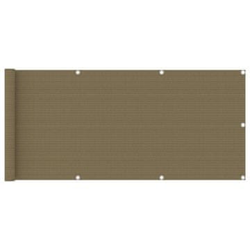 Vidaxl Balkonsko platno taupe 75x400 cm HDPE