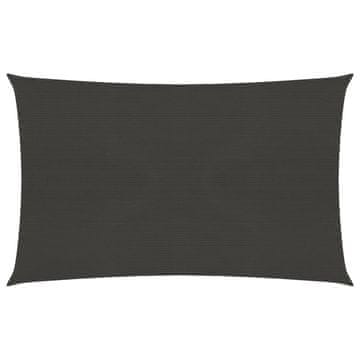 Vidaxl Senčno jadro 160 g/m² antracitno 3x4 m HDPE