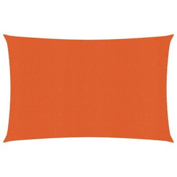 Vidaxl Senčno jadro 160 g/m² oranžno 3,5x4,5 m HDPE