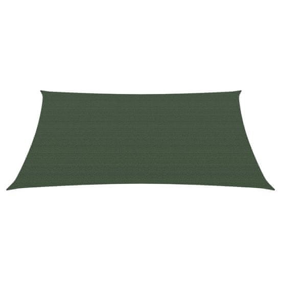Vidaxl Senčno jadro 160 g/m2 temno zeleno 3/4x3 m HDPE