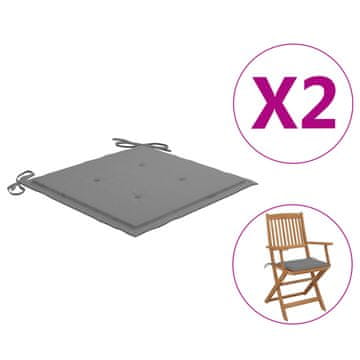 Vidaxl Blazine za vrtne stole 2 kosa sive 40x40x4 cm oxford tkanina