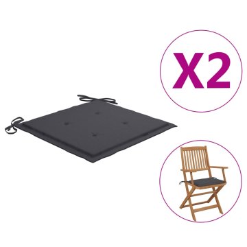 Vidaxl Blazine za vrtne stole 2 kosa antracit 40x40x4 cm tkanina