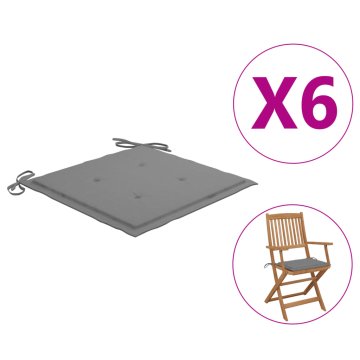 Vidaxl Blazine za vrtne stole 6 kosov sive 40x40x4 cm oxford tkanina