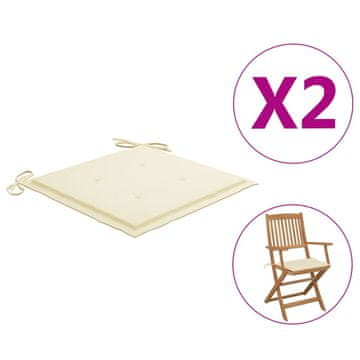 Vidaxl Blazine za vrtne stole 2 kosa krem 40x40x4 cm oxford tkanina