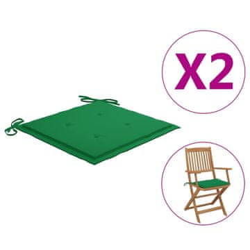 Vidaxl Blazine za vrtne stole 2 kosa zelene 40x40x4 cm oxford tkanina