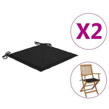 Vidaxl Blazine za vrtne stole 2 kosa črne 40x40x4 cm oxford tkanina