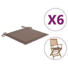 Vidaxl Blazine za vrtne stole 6 kosov taupe 40x40x4 cm oxford tkanina