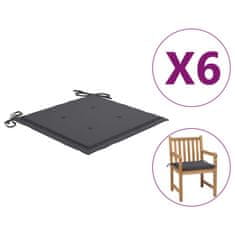 Vidaxl Blazine za vrtne stole 6 kosov anatracit 50x50x4 cm oxford