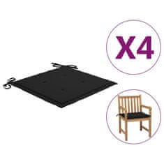 Vidaxl Blazine za vrtne stole 4 kosi črne 50x50x4 cm oxford tkanina