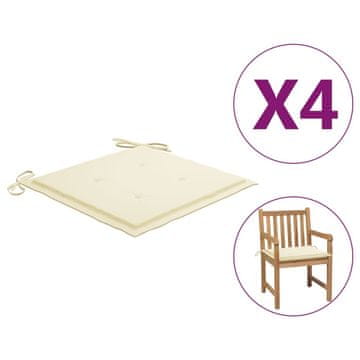 Vidaxl Blazine za vrtne stole 4 kosi krem 50x50x4 cm oxford tkanina