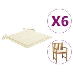 Vidaxl Blazine za vrtne stole 6 kosov krem 50x50x3 cm oxford tkanina