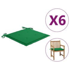 Vidaxl Blazine za vrtne stole 6 kosov zelene 50x50x3 cm oxford tkanina