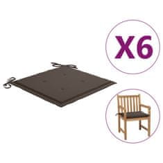 Vidaxl Blazine za vrtne stole 6 kosov taupe 50x50x3 cm oxford tkanina