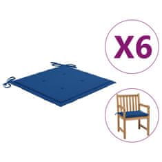 Vidaxl Blazine za vrtne stole 6 kosov modre 50x50x3 cm oxford tkanina
