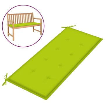 Vidaxl Blazina za vrtno klop svetlo zelena 120x50x4 cm oxford tkanina