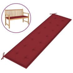 Vidaxl Blazina za vrtno klop vinsko rdeča 180x50x3 cm oxford tkanina