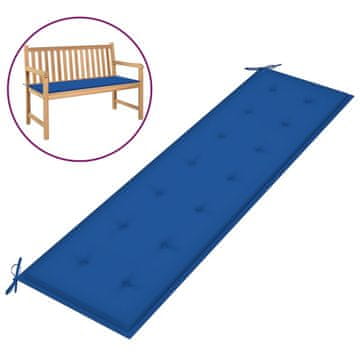 Vidaxl Blazina za vrtno klop modra 180x50x3 cm oxford tkanina