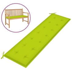 Vidaxl Blazina za vrtno klop svetlo zelena 180x50x3 cm oxford tkanina