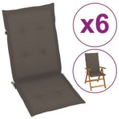 Vidaxl Blazine za vrtne stole 6 kosov taupe 120x50x3 cm blago