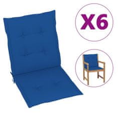 Vidaxl Blazine za vrtne stole 6 kosov kraljevsko modre 100x50x4 cm