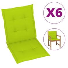 Vidaxl Blazine za vrtne stole 6 kosov svetlo zelene 100x50x3 cm oxford