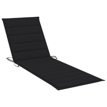 Vidaxl Blazina za ležalnik črna 200x60x3 cm oxford tkanina