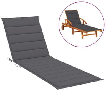 Vidaxl Blazina za ležalnik antracit 200x50x3 cm oxford tkanina