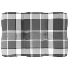 Vidaxl Blazina za kavč iz palet siv karo vzorec 60x40x12 cm
