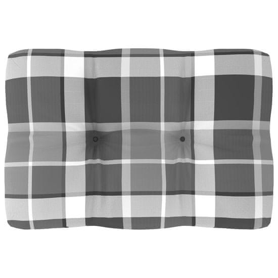 Vidaxl Blazina za kavč iz palet siv karo vzorec 60x40x12 cm