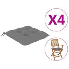 Vidaxl Blazine za stole 4 kosi sive 40x40x7 cm oxford tkanina