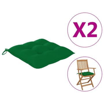 Vidaxl Blazine za stole 2 kosov zelene 40x40x7 cm oxford tkanina