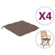 Vidaxl Blazine za stole 4 kosi taupe 40x40x7 cm oxford tkanina