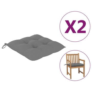 Vidaxl Blazine za stole 2 kosa sive 50x50x7 cm oxford tkanina