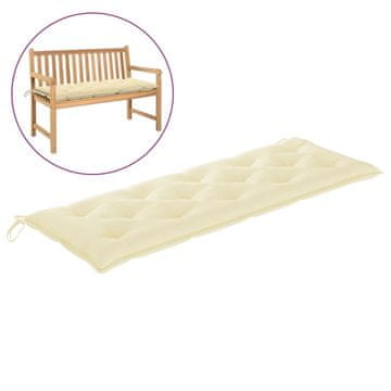 Vidaxl Blazina za vrtno klop kremno bela 150x50x7 cm oxford tkanina