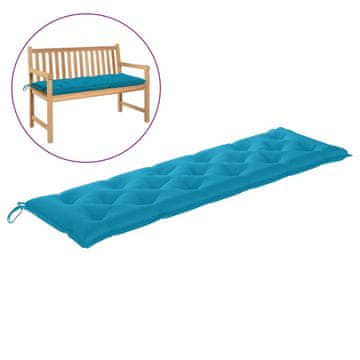 shumee vidaXL Blazina za vrtno klop svetlo modra 180x50x7 cm blago