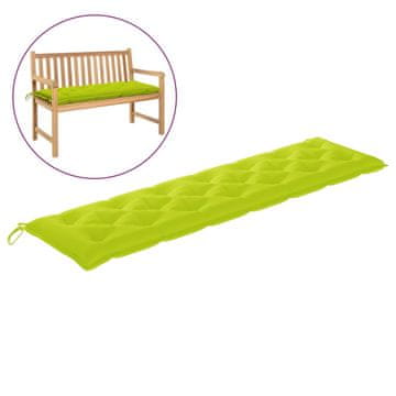 Vidaxl Blazina za vrtno klop svetlo zelena 200x50x7 cm oxford tkanina