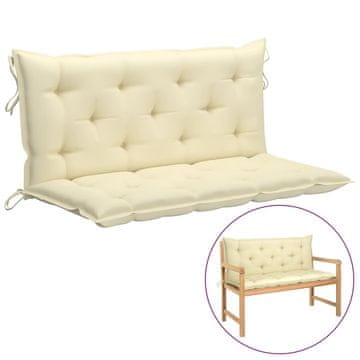 Vidaxl Blazina za vrtno klop bela 120x(50+50)x7 cm oxford tkanina