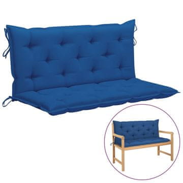 Vidaxl Blazina za vrtno klop modra 120x(50+50)x7 cm oxford tkanina
