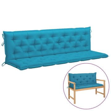 Vidaxl Blazina za vrtno klop modra 200x(50+50)x7 cm oxford tkanina