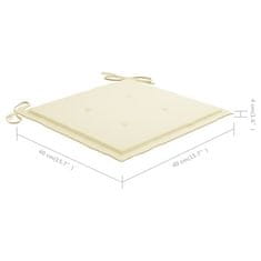 Vidaxl Blazine za vrtne stole 6 kosa krem 40x40x4 cm oxford tkanina