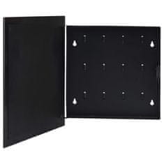 Vidaxl Omarica za ključe z magnetno tablo črna 35x35x5,5 cm