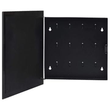 Vidaxl Omarica za ključe z magnetno tablo črna 35x35x4 cm