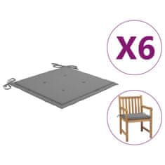 Vidaxl Blazine za vrtne stole 6 kosov sive 50x50x4 cm blago