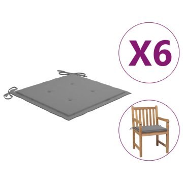 Vidaxl Blazine za vrtne stole 6 kosov sive 50x50x3 cm oxford tkanina
